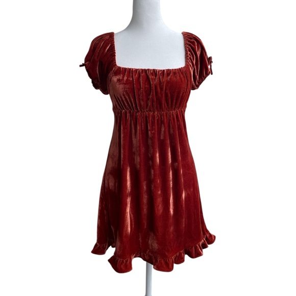 Urban Outfitters Rust Velvet Dress. Small. NWT - Picture 10 of 10
